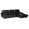 Baxton Studio Townsend Modern Black Full Leather Sectional Sofa with Right Facing Chaise 223-13123-ZORO - alternate 2